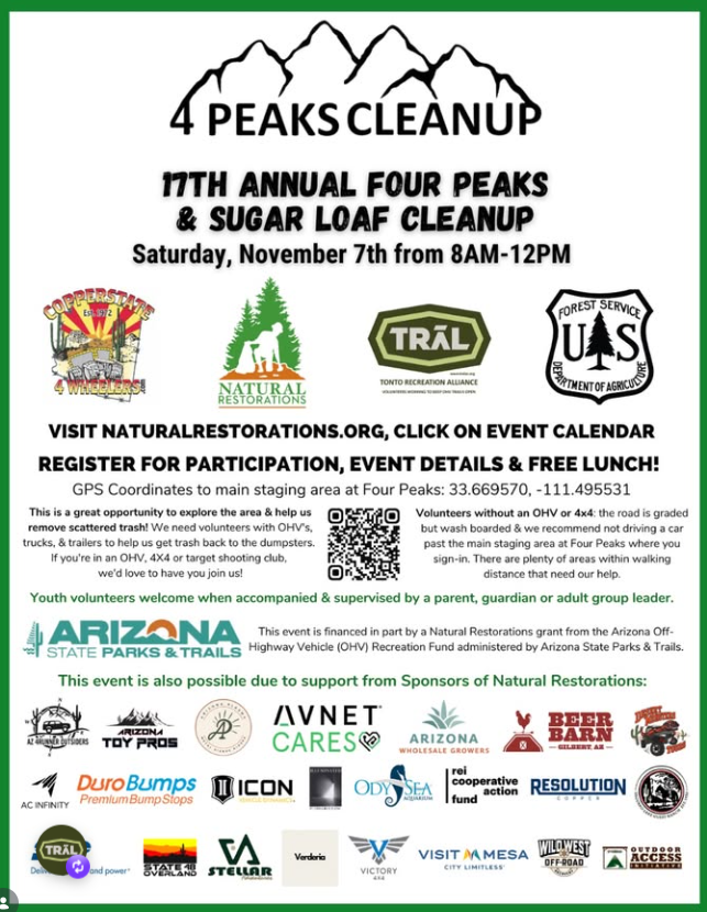 17th Annual Four Peak & Sugar Loaf Cleanup