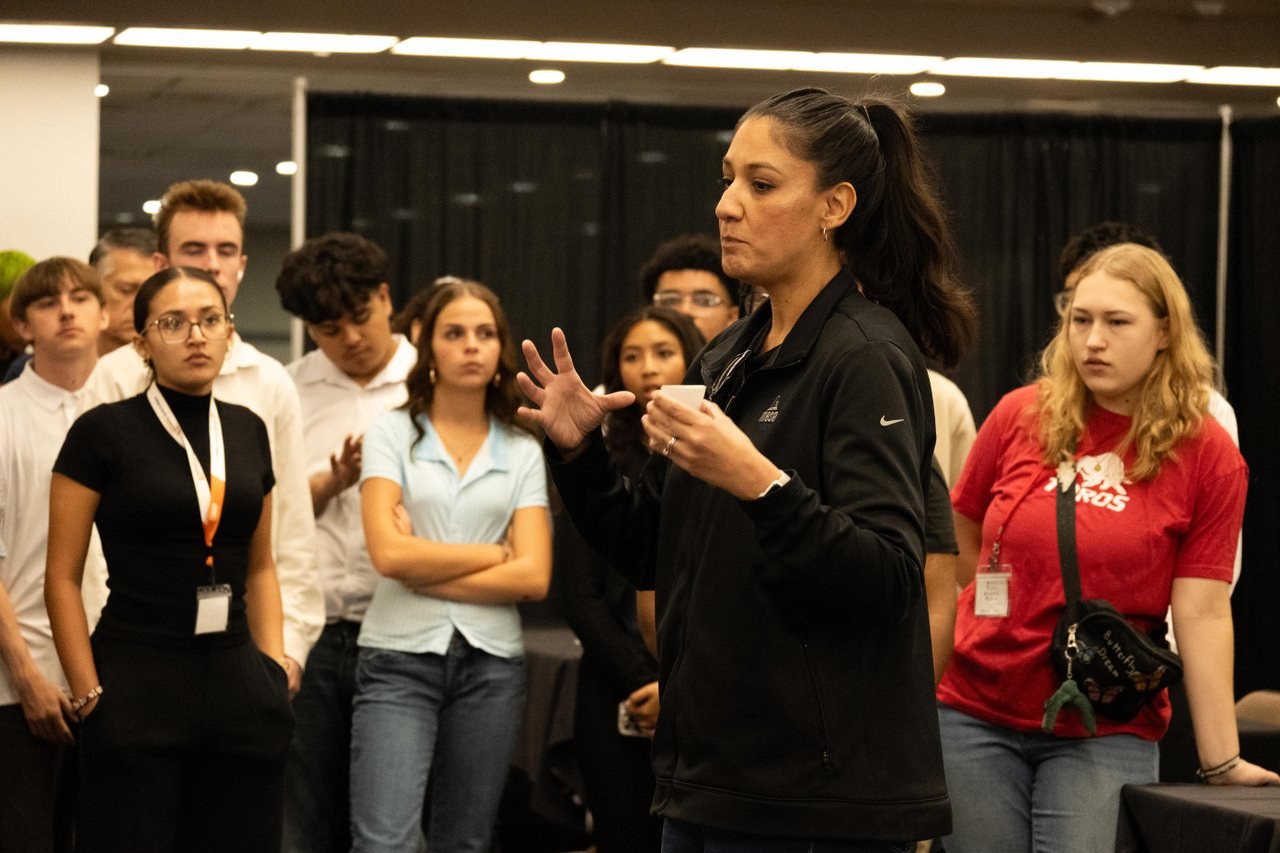 Students listening to a tourism industry professional during a S.T.E.P. learning session